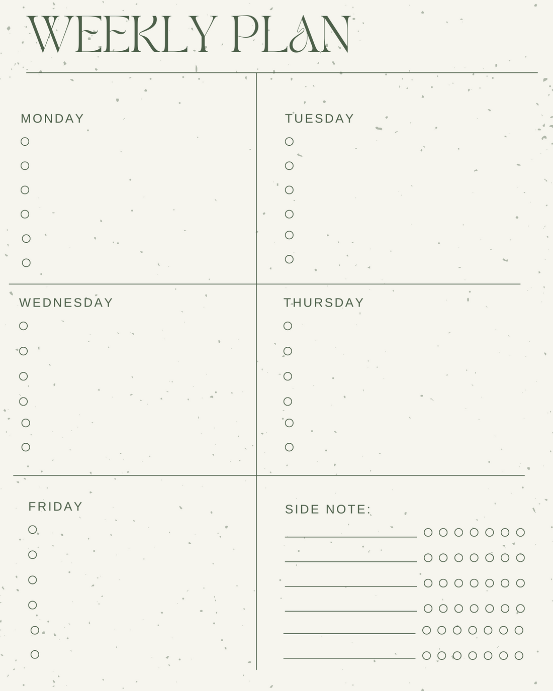 FREE Weekly Planner Template