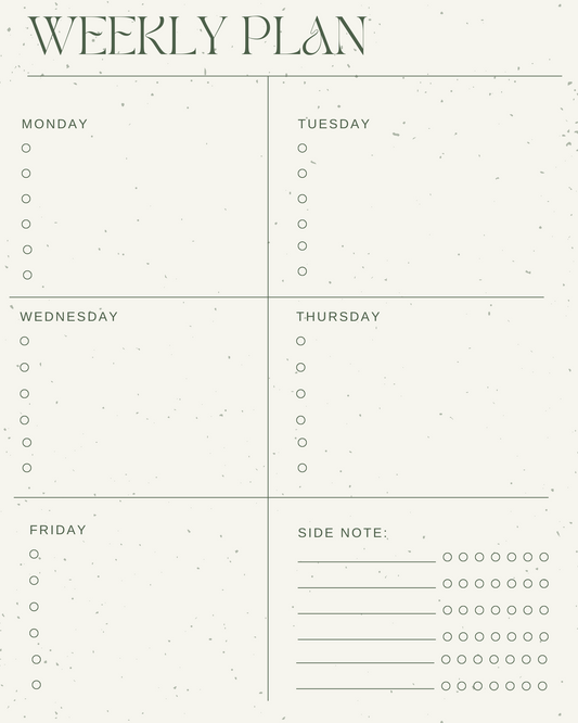 FREE Weekly Planner Template