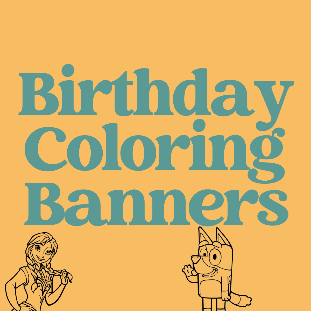 Personalized Birthday Coloring Banners