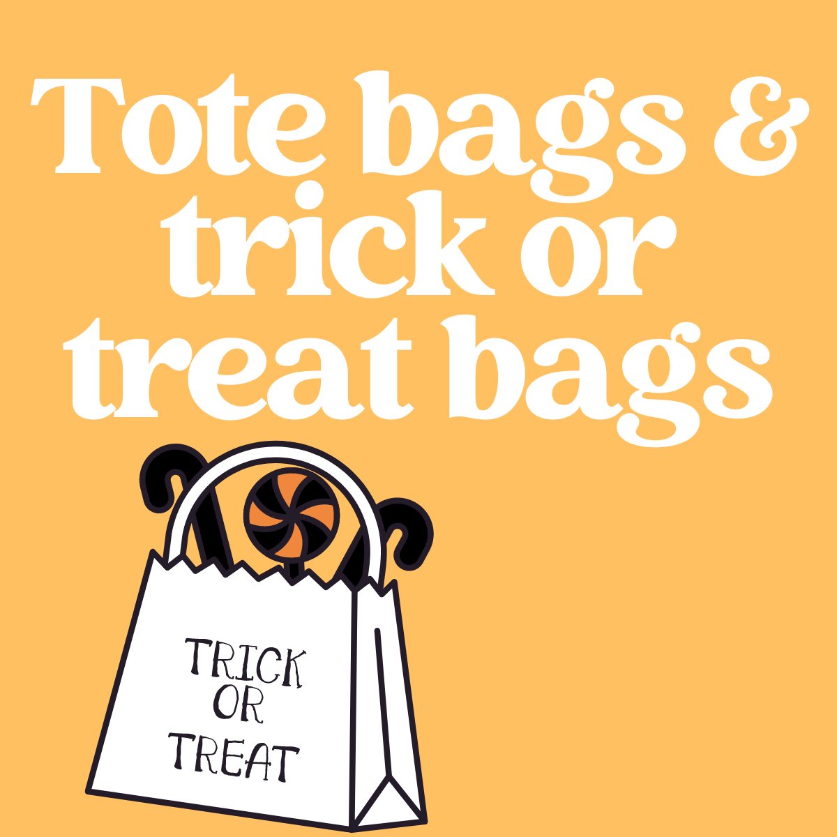 Trick or Treat Bags and Halloween theme Tote Bags