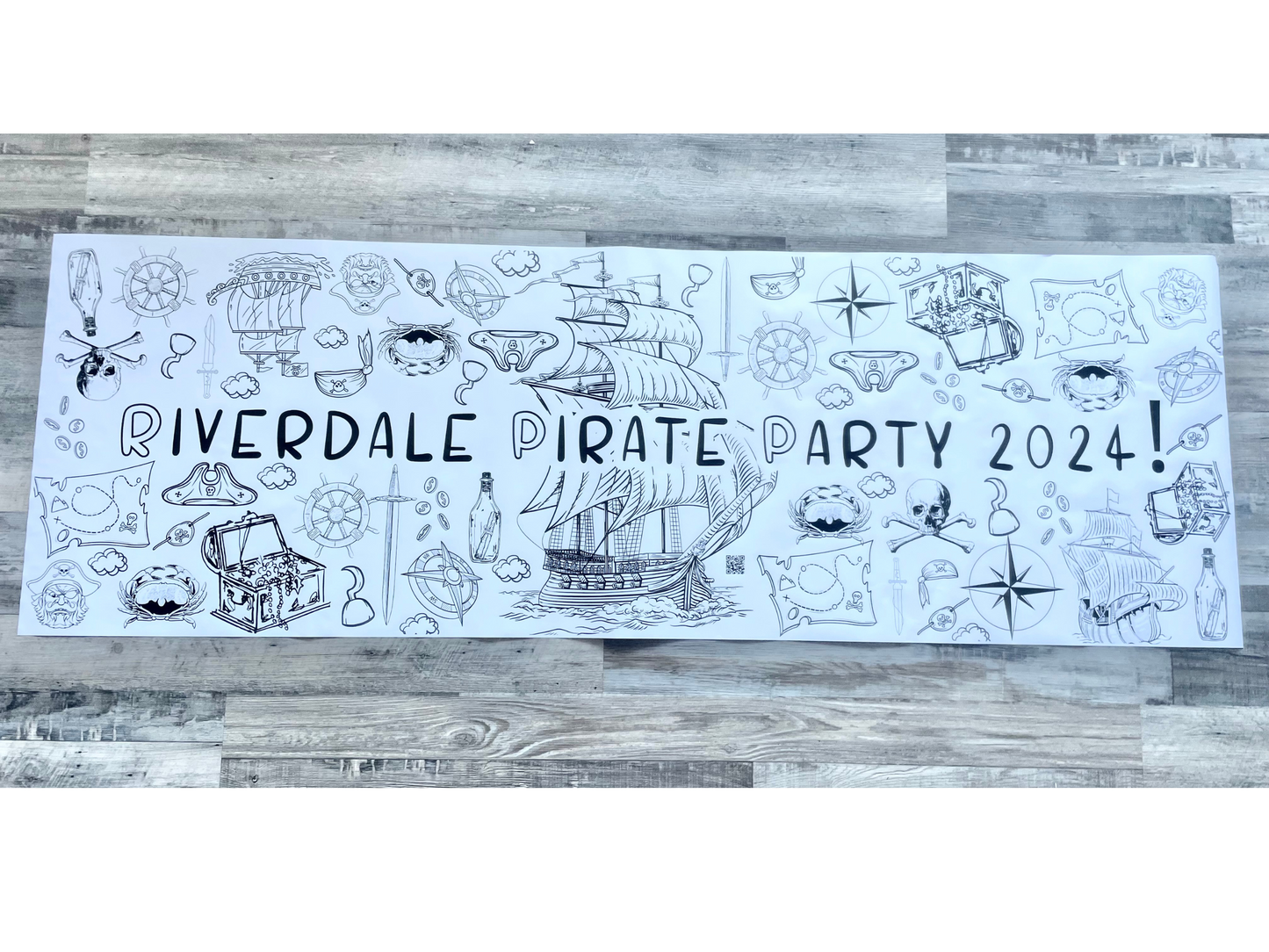 Unleash the Inner Buccaneer Personalized Pirate Coloring Banner