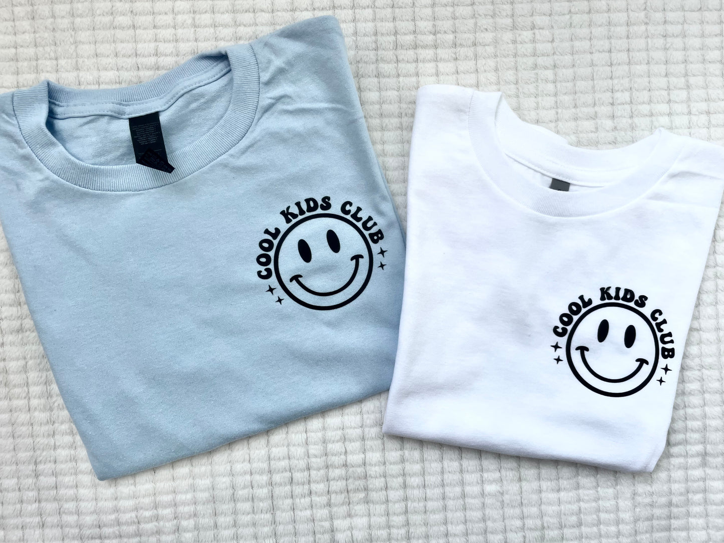 Cool Kids Club Retro Smiley Tee – Front & Back Design