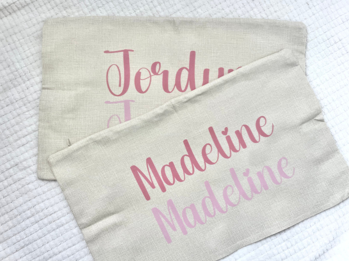 Personalized Kid Pillowcase Pink Girl Bedroom Decor, Baby Name Pillowcase