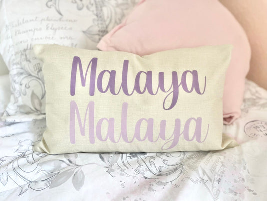 Personalized Kid Pillowcase Pink Girl Bedroom Decor, Baby Name Pillowcase