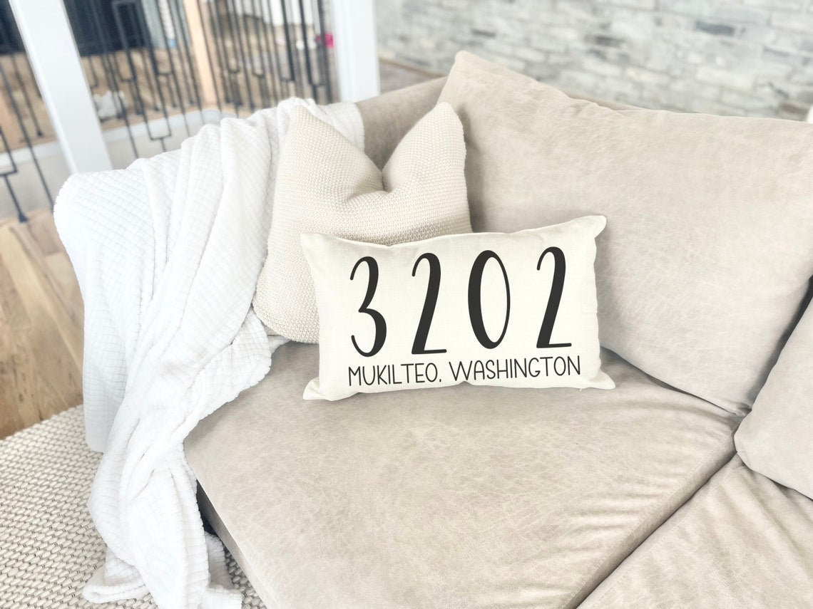 Personalized Hometown Pillowcase – City State Location Lumbar Pillow