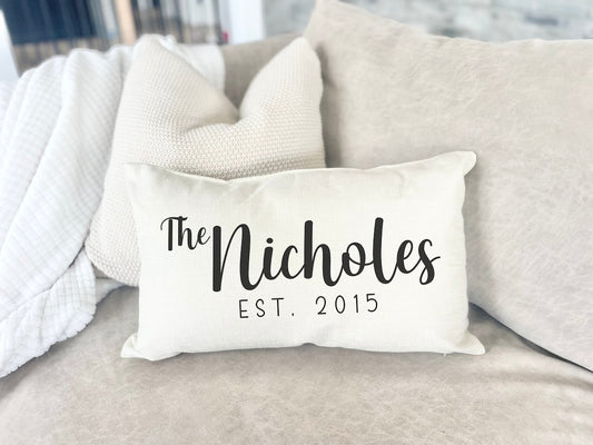 Personalized Last Name Pillowcase – Customize Est Wedding Gift