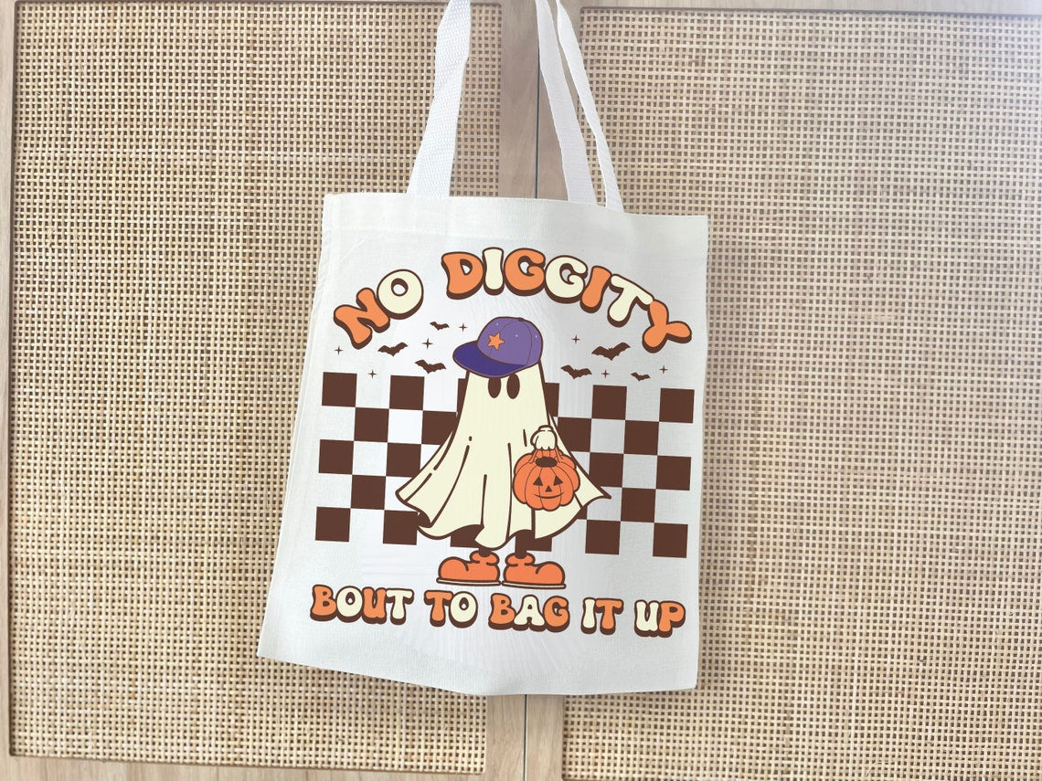 Funny Kids' Halloween Treat Bag – 'Bout to Bag It Up' Reusable Canvas Bag