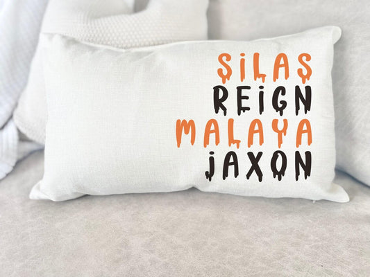 Personalized Kids' Halloween Throw Pillow – Customized Children's Name Design