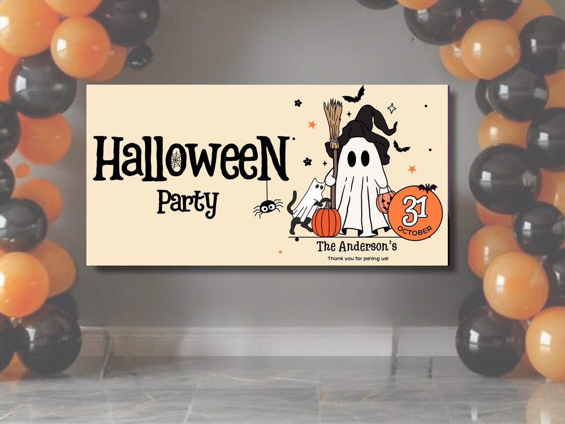 Halloween Party Banner – Personalized Pumpkin Halloween Decorations