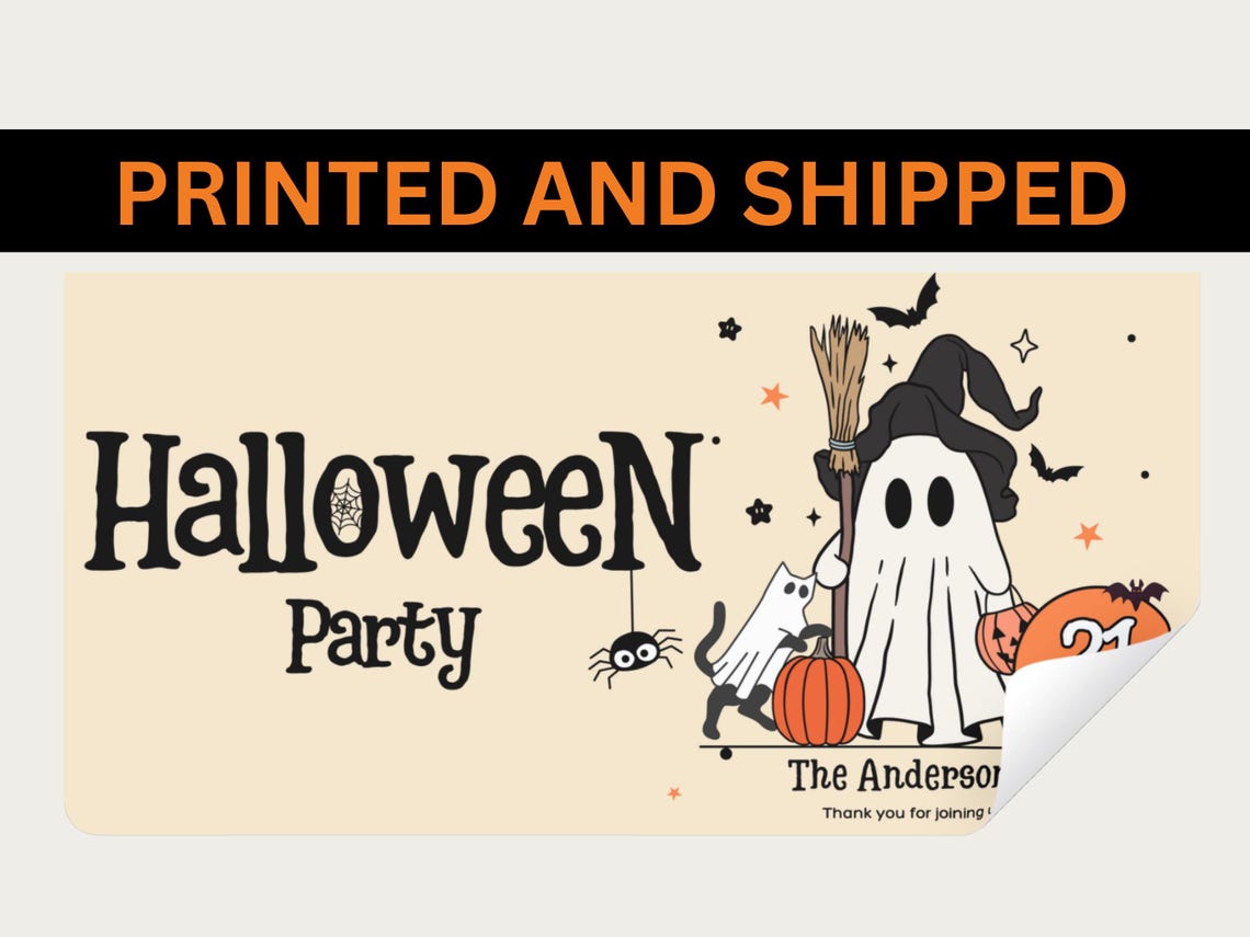 Halloween Party Banner – Personalized Pumpkin Halloween Decorations