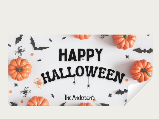 Personalized Halloween Party Banner – Minimalist Pumpkin Halloween Decorations