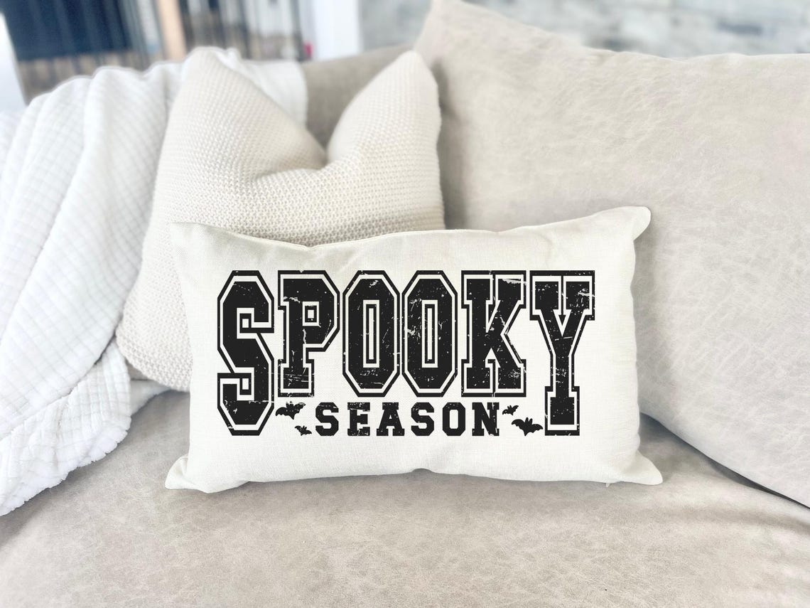 Spooky Season Halloween Throw Pillow – Minimalist Fall Family Living Room Decor