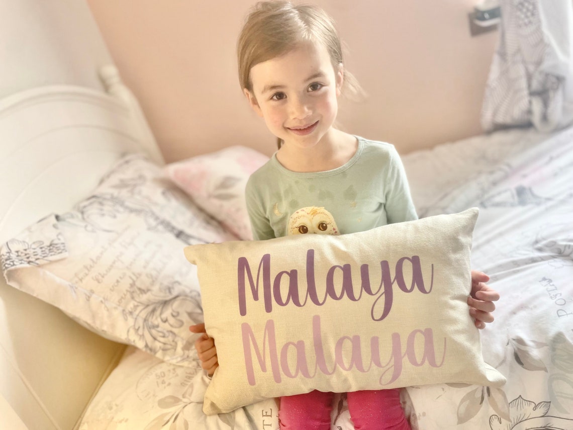 Personalized Kid Pillowcase Pink Girl Bedroom Decor, Baby Name Pillowcase