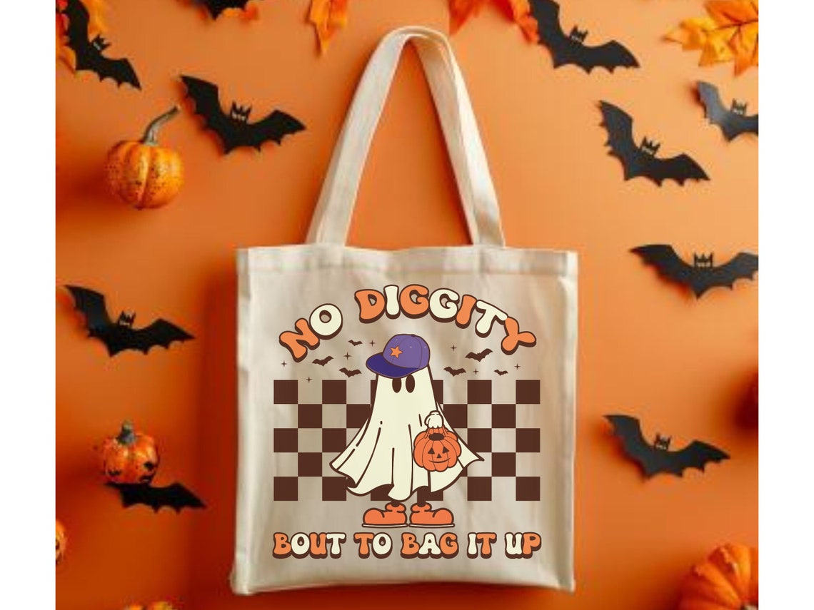 Funny Kids' Halloween Treat Bag – 'Bout to Bag It Up' Reusable Canvas Bag