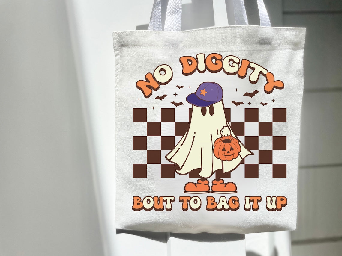 Funny Kids' Halloween Treat Bag – 'Bout to Bag It Up' Reusable Canvas Bag