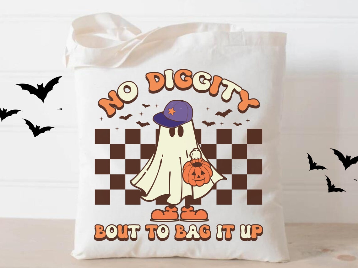 Funny Kids' Halloween Treat Bag – 'Bout to Bag It Up' Reusable Canvas Bag