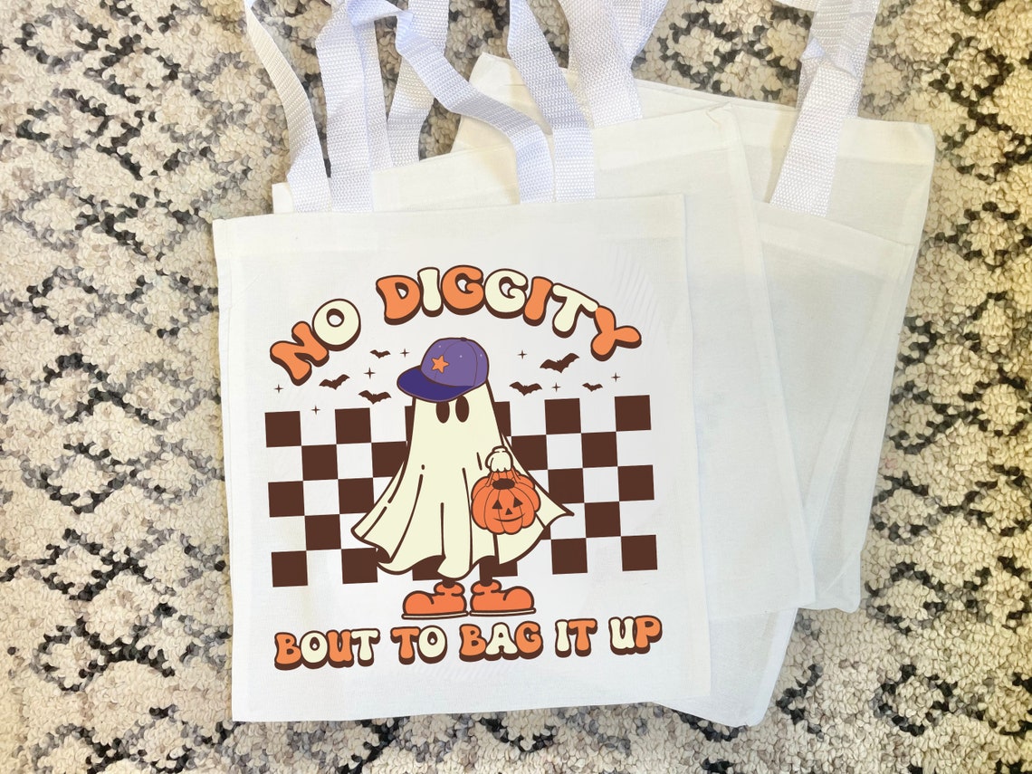 Funny Kids' Halloween Treat Bag – 'Bout to Bag It Up' Reusable Canvas Bag