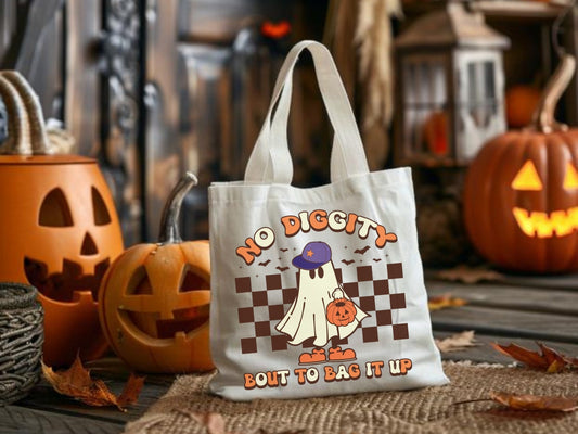 Funny Kids' Halloween Treat Bag – 'Bout to Bag It Up' Reusable Canvas Bag