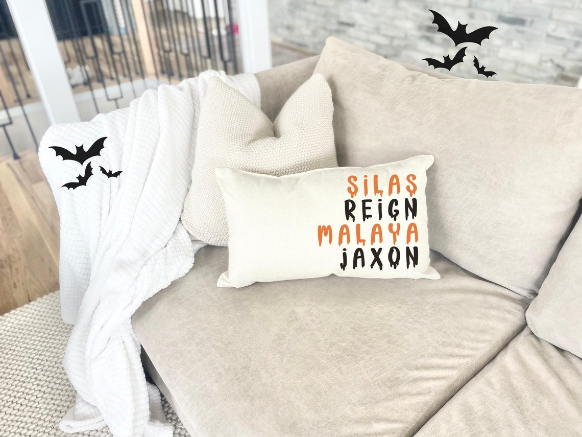 Personalized Kids' Halloween Throw Pillow – Customized Children's Name Design