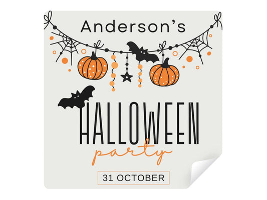 Personalized Pumpkin Halloween Party Banner – Retro Design with Cute Accents