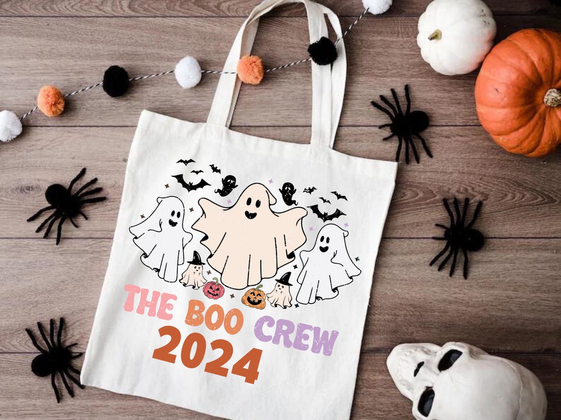 Personalized 2024 Kid's Boo Crew Trick or Treat Bag – Retro Halloween School Bag