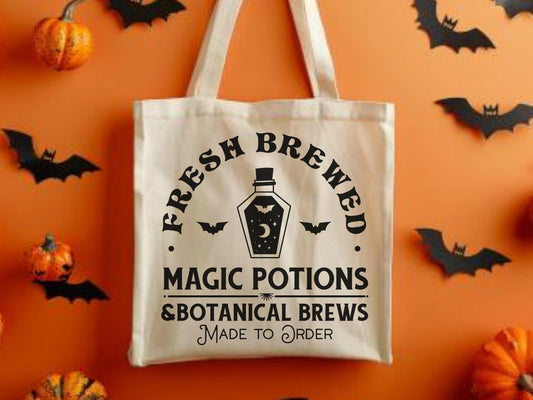 Halloween Tote Bag – Magic Potion Reusable Grocery & Library Bag Gift Idea