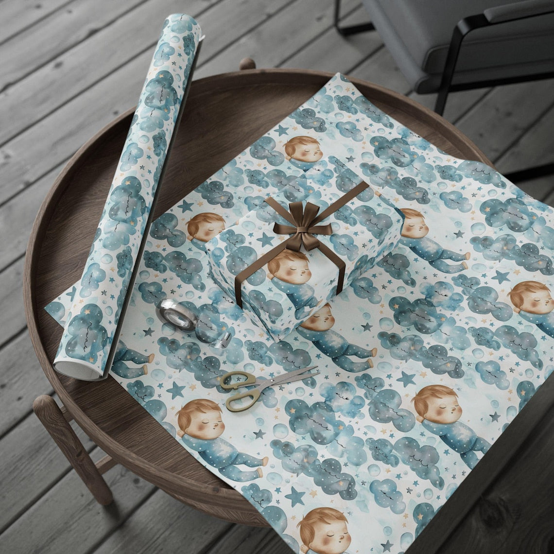 Baby Boy Shower Gift Wrapping Paper Mom to be Gift Wrap Special Occasion Cute Trendy Baby Mommy to be Present Ideas