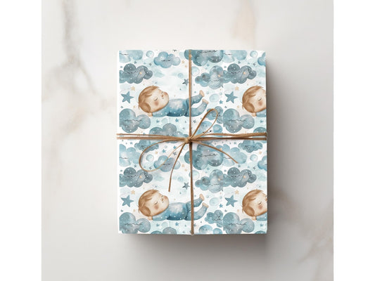 Baby Boy Shower Gift Wrapping Paper Mom to be Gift Wrap Special Occasion Cute Trendy Baby Mommy to be Present Ideas