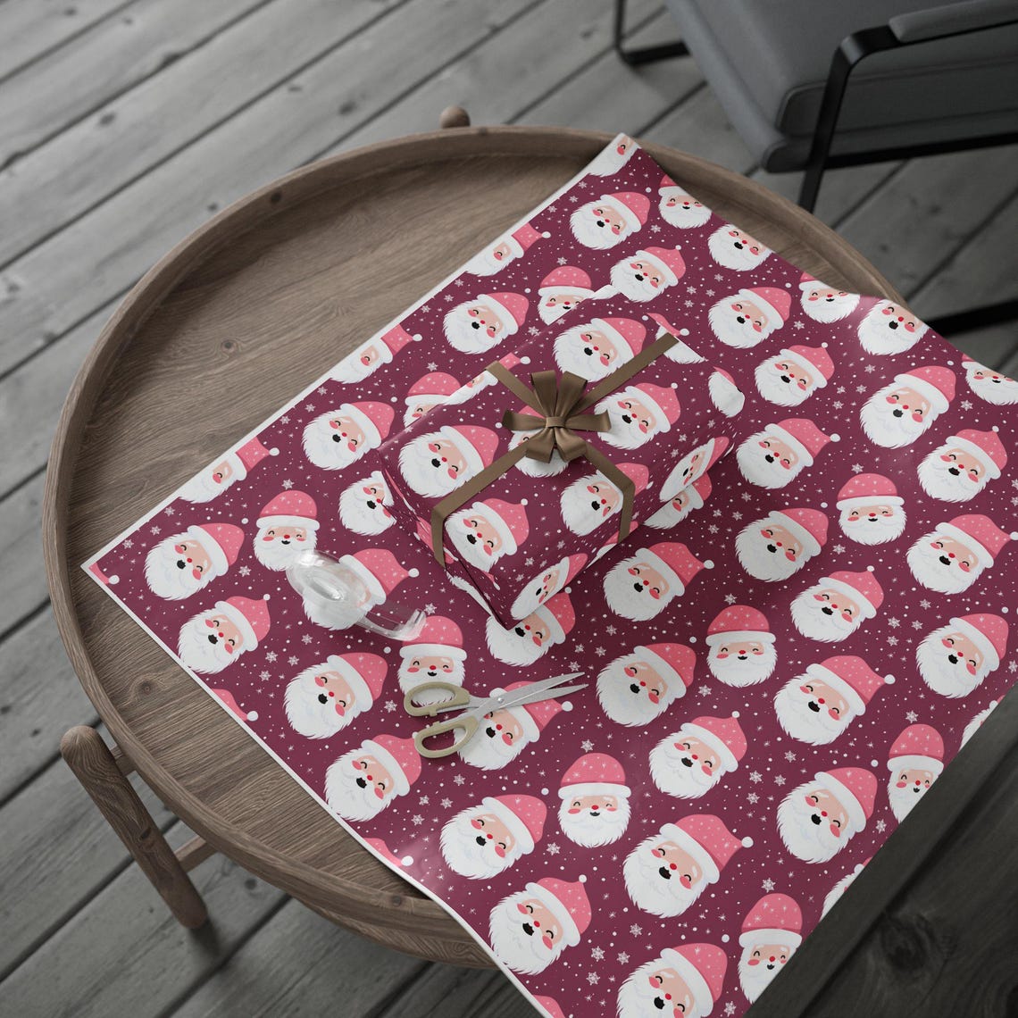 Happy Santa Christmas Wrap Cute wrapping paper roll Holiday Gift Wrap Xmas Party Decor Gift Paper Special Occasion Gift Wrapping Paper ideas