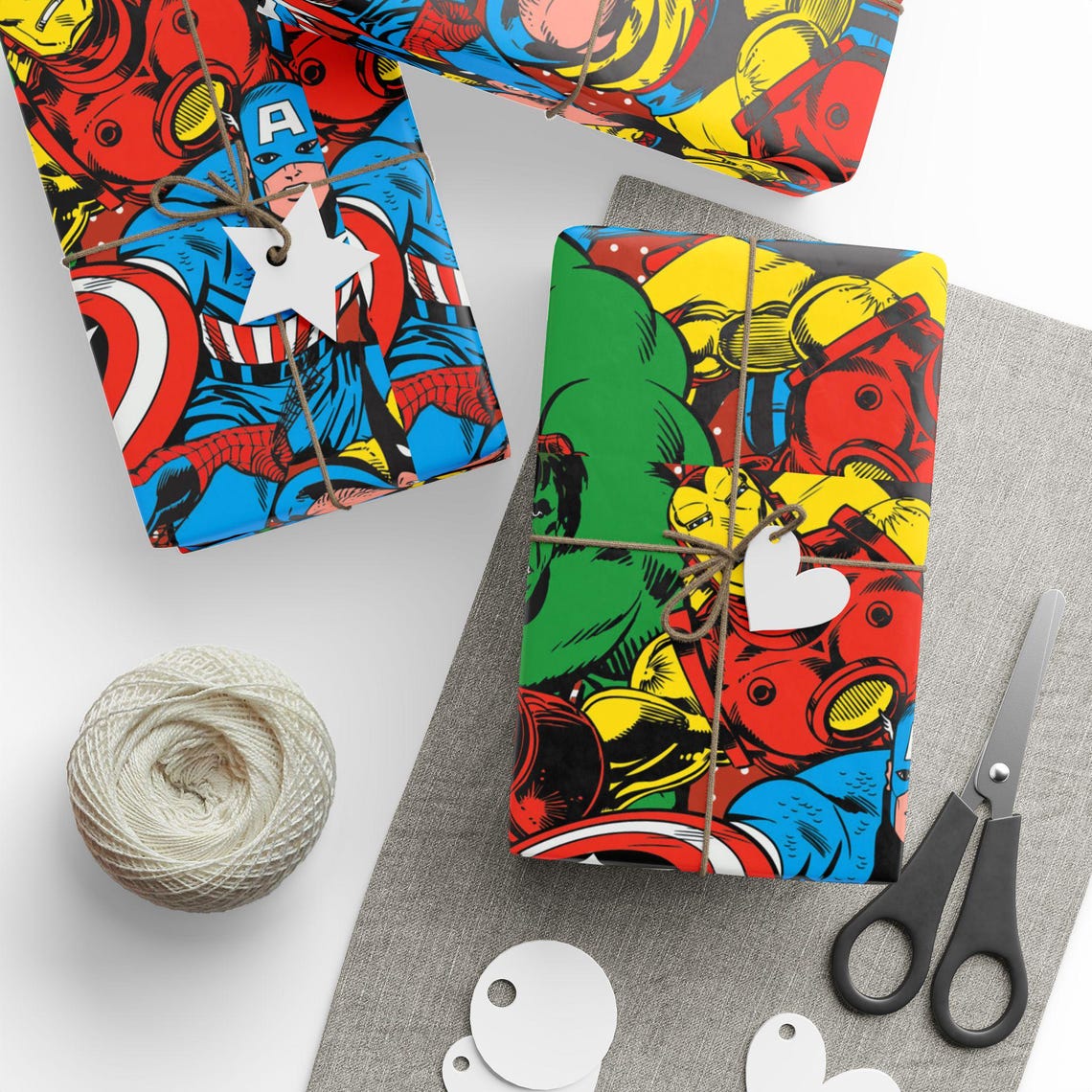 MARVEL SUPERHEROES Birthday Wrapping Paper Gift Idea Comic Book Special Occasion Action Hero Gift Wrapping Paper Trendy Present Wrap Hulk