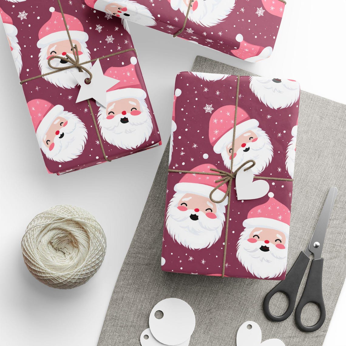 Happy Santa Christmas Wrap Cute wrapping paper roll Holiday Gift Wrap Xmas Party Decor Gift Paper Special Occasion Gift Wrapping Paper ideas