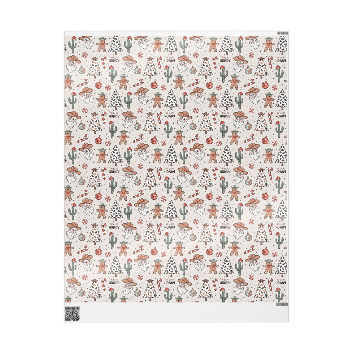 Cowboy-themed Christmas wrapping paper Santa cowboy Western holiday wrapping paper Southwestern Santa Christmas wrap Santa Clause Texas Gift