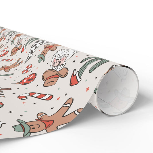 Cowboy-themed Christmas wrapping paper Santa cowboy Western holiday wrapping paper Southwestern Santa Christmas wrap Santa Clause Texas Gift