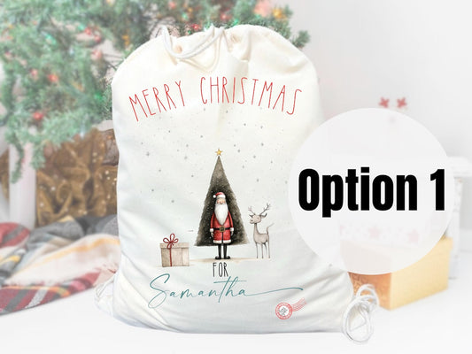 Personalized Christmas Sack from Santa Gift bag Special Delivery Bag Christmas Eve Box Present Whimsical Rae Dunn Inspired Baby's First Gift