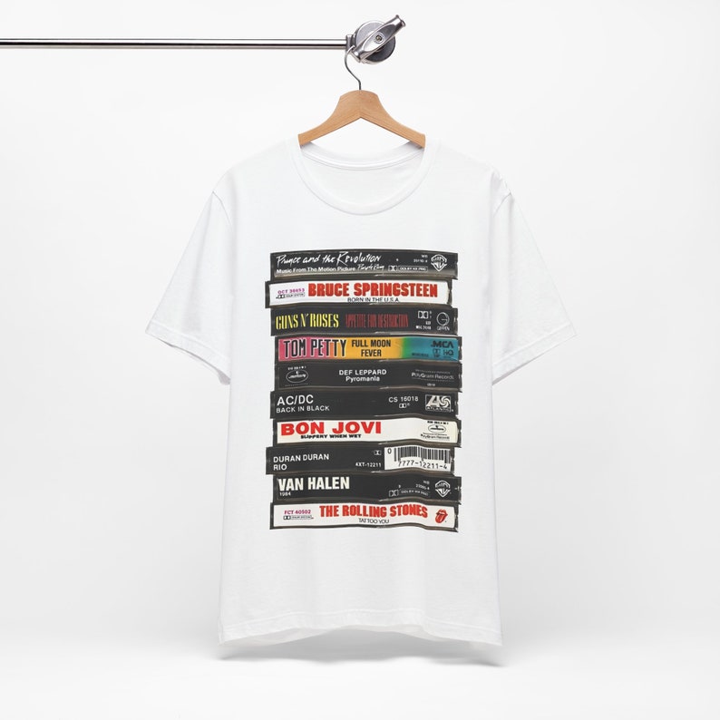 Retro Rock Cassette Tape Graphic Tee 80's Music Vintage T-Shirt