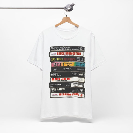 Retro Rock Cassette Tape Graphic Tee 80's Music Vintage T-Shirt