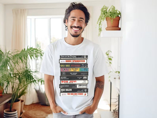 Retro Rock Cassette Tape Graphic Tee 80's Music Vintage T-Shirt