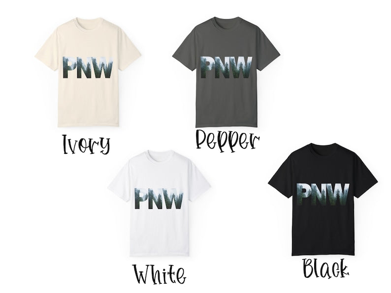 PNW Comfort Colors Dyed Shirt Trendy Washington Graphic Tee