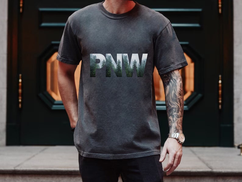 PNW Comfort Colors Dyed Shirt Trendy Washington Graphic Tee