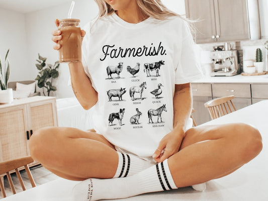 Funny Farmer Graphic Shirt - Oversized Trendy Vintage Farm Animal Tee