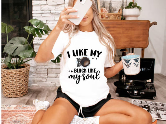 Black Like My Soul Shirt – Funny Oversized Tee for Coffee Drinkers