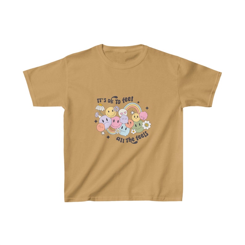 Kid Mental Health Shirt – Retro Smiley Face Tee with Positive Affirmation and Daisy