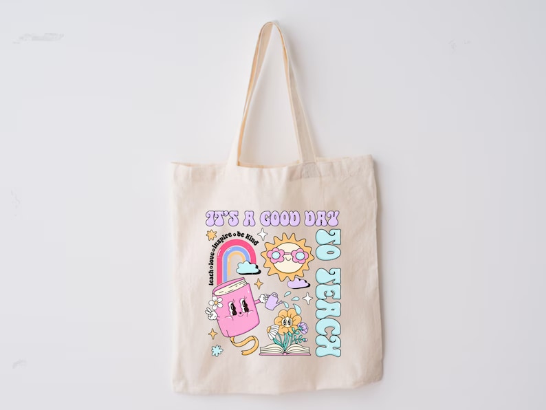 Trendy Retro Tote Bag - Perfect Teacher Appreciation Gift