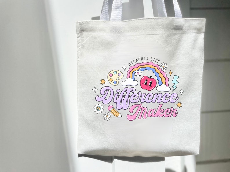 Difference Maker Tote Bag - Teacher Appreciation & Back to School Gift