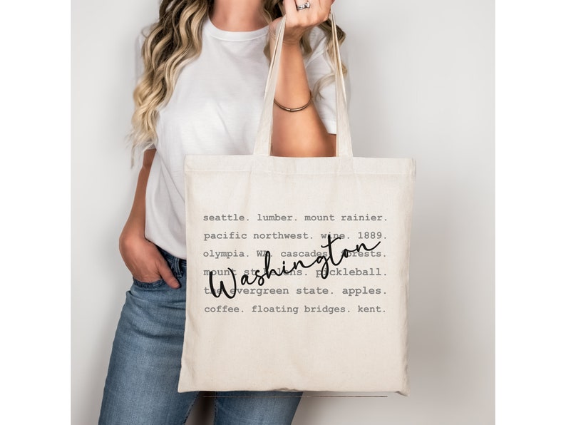 Washington Tote Bag Eco-Friendly - Reusable Grocery & Market Bag