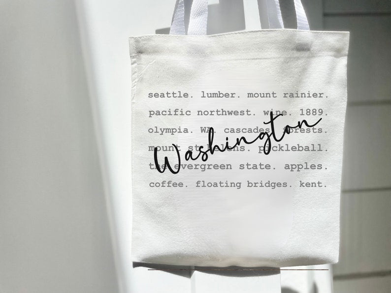 Washington Tote Bag Eco-Friendly - Reusable Grocery & Market Bag