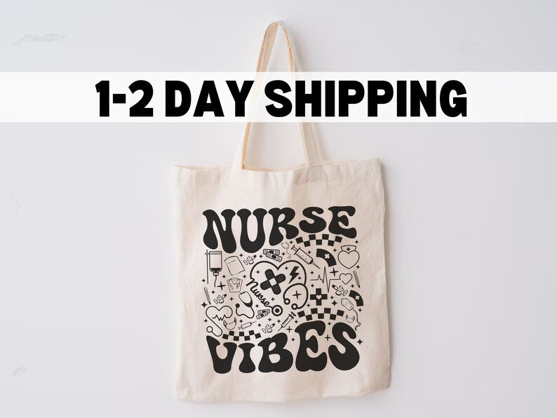 Retro Nurse Tote Bag - Eco-Friendly & Reusable Market Bag