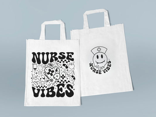 Retro Nurse Tote Bag - Eco-Friendly & Reusable Market Bag