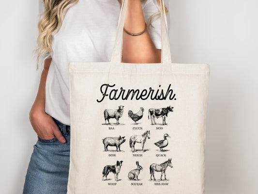 Farmer ish Tote Bag - Eco-Friendly Reusable Grocery & Market Bag