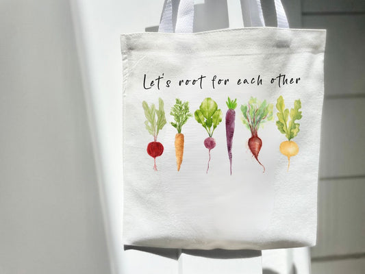 Let's Root For Each Other Tote Bag - Eco-Friendly Reusable Grocery & Market Bag